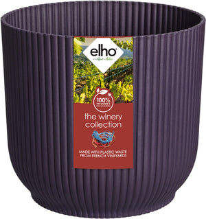 Elho the winery collection 22 - bloempot voor binnen - 100% gerecycled plastic - ø 22.0 x h 20.2 cm - donkerpaars