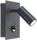 Trio tunga - wandlamp - antraciet - incl. 1x cob 4w - bewegingssensor - buitenverlichting - ip54