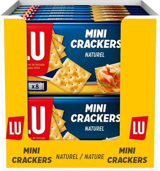 Lu mini crackers naturel - doos 12 x 250g - 8 pakjes - crackers voor bij de borrel - toast - minicrackers - ontbijt