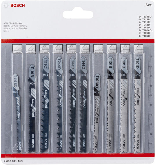 Bosch 2607011169 10-delige decoupeerzaagbladenset - hout