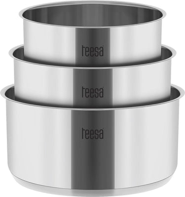 Teesa tsa0148 - driedelige roestvrijstalen pannenset cook expert single hand