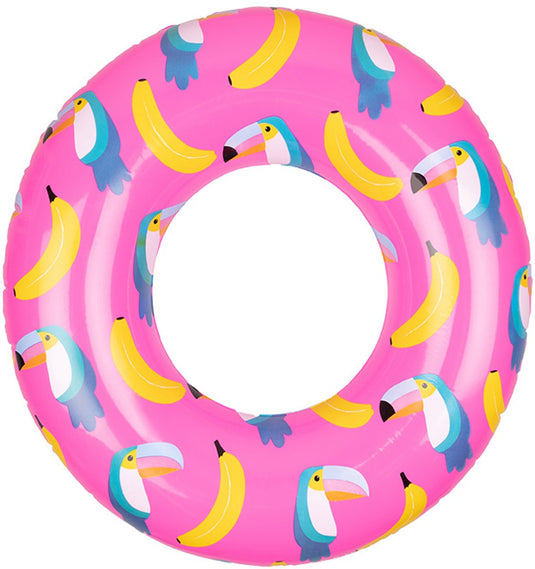 Swim essentials - zwemband - ø95 cm - roze - bananen - kind - flamingohoofd