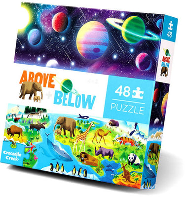 Crocodile creek | above + below puzzel, 48 stuks - de aarde en de ruimte