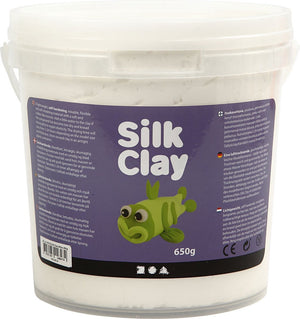 Silk clay wit – zelfhardende klei – zachte lichtgewicht boetseerklei – 650 gram