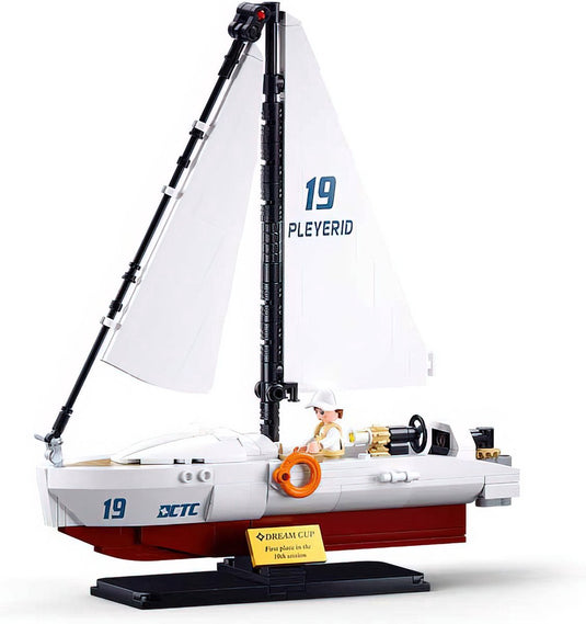 Sluban modelbricks fast boat rodeo zeilboot bouwspeelgoed kinderen vanaf 8 jaar - constructiespeelgoed modelbouw - bouwdoos met 260 bouwstenen - m38-b1190