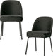 Woood vogue eetkamerstoelen - velvet stof - zwart - set van 2