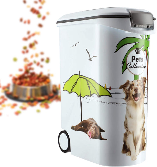 Curver voedselcontainer hond - 54l- 20kg - 28x50x61cm - wit grijs