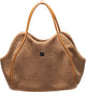 Designed by lotte tebby draagtas hond - hondentas - voor kleine honden - teddy-stof - cognac - 43x18x35 cm