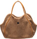 Designed by lotte tebby draagtas hond - hondentas - voor kleine honden - teddy-stof - cognac - 43x18x35 cm