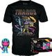 Funko pop! tee box: marvel studios the avengers - thanos blacklight zwart #909 exclusive (size l)