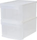 Iris stacking drawer - opberglade - 11 l - kunstof - wit transparant - set van 2