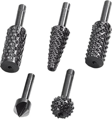 Wolfcraft - rasp set 5 stuks - verzinkboor - frezenset - houtfrees - 2540000