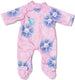 Baby born roze romper met bloemen (43 cm)