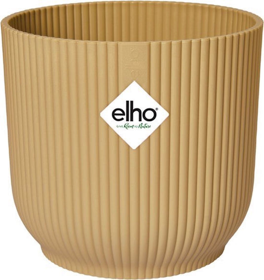 Elho vibes fold rond 16 - bloempot voor binnen - 100% gerecycled plastic - ø 16.1 x h 14.8 cm - botergeel