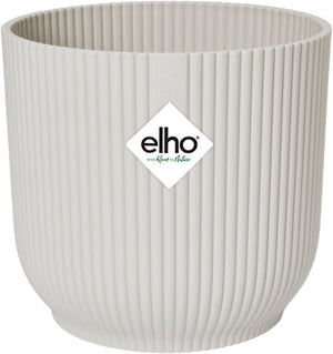 Elho vibes fold rond wielen 35 - bloempot voor binnen - 100% gerecycled plastic - ø 34.9 x h 32.4 cm - zijdewit