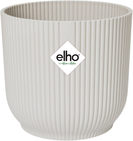 Elho vibes fold rond wielen 35 - bloempot voor binnen - 100% gerecycled plastic - ø 34.9 x h 32.4 cm - zijdewit