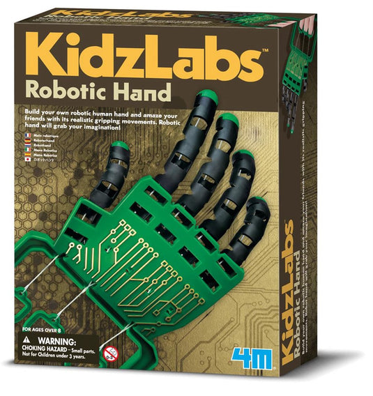4m wetenschap en spel - maak je eigen robot hand - bouwpakket mechanica - kidzlabs - 8+
