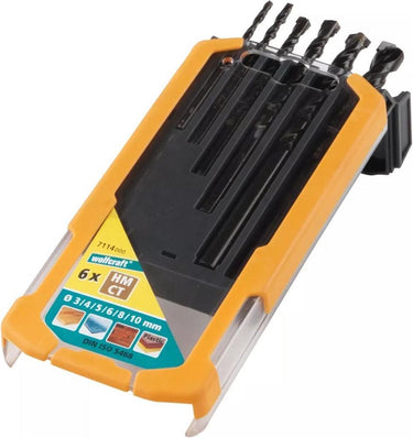 Wolfcraft - universele boorset 3–10 mm - 6 delig - hardmetaal - 7114000