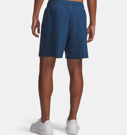 Under armour ua tech woven wordmark short-blu heren sportbroek - wham blauw - wit