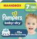 Pampers baby-dry maat 7 - 132 luiers - 15kg+ - maandbox