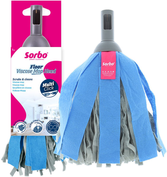 Sorbo floor viscose mop head - scrubvlak - pluisvrij - multi-click lijn