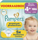 Pampers premium protection maat 4+ - 186 luiers - 10kg-15kg - voorraadbox