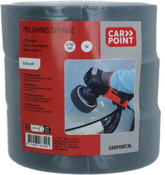 Carpoint polijstspons, extra zacht, zwart, 3 stuks