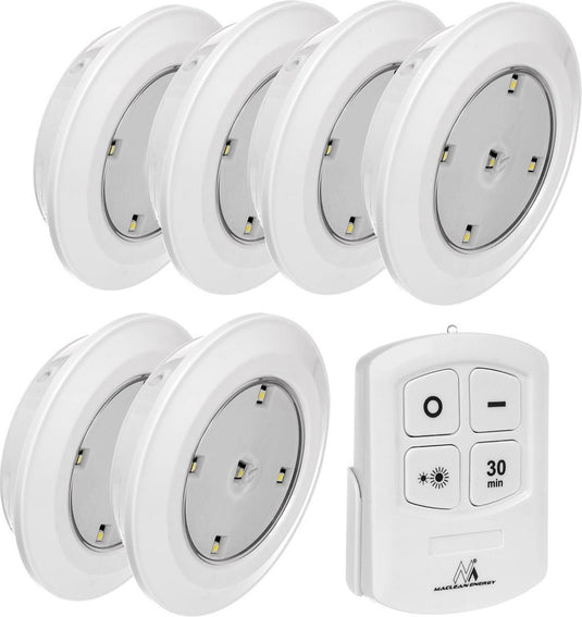Maclean - led verlichting set van 6 stuks + afstandsbediening