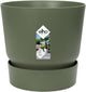 Elho greenville rond 20 - bloempot voor buiten met waterreservoir - 100% gerecycled plastic - ø 19.5 x h 18.4 cm - blad groen