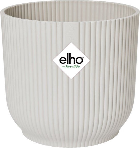 Elho vibes fold rond 16 - bloempot voor binnen - 100% gerecycled plastic - ø 16.1 x h 14.8 cm - zijdewit