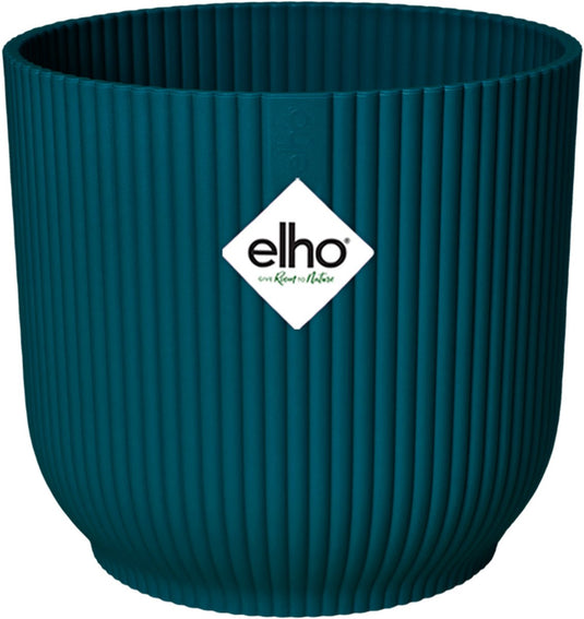 Elho vibes fold rond wielen 35 - bloempot voor binnen - 100% gerecycled plastic - ø 34.9 x h 32.4 cm - diepblauw