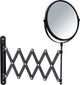 Wenko scheerspiegel wand exclusief ø17cm dubbelzijdig telescopisch zwart 3x vergrotend - badkamerspiegel - make-up spiegel wandmodel uittrekbaar - vergrootspiegel - cosmeticaspiegel met harmonica-arm