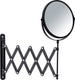 Wenko scheerspiegel wand exclusief ø17cm dubbelzijdig telescopisch zwart 3x vergrotend - badkamerspiegel - make-up spiegel wandmodel uittrekbaar - vergrootspiegel - cosmeticaspiegel met harmonica-arm
