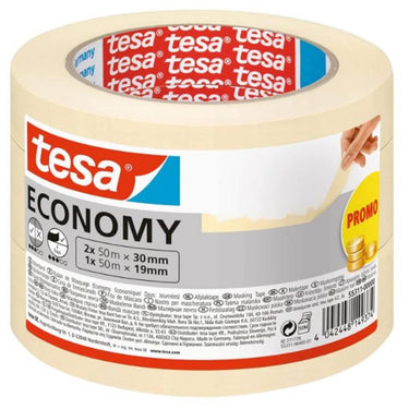 Tesa schilderstape eco set a 3 stuks (2x 50mx30mm, 1x 50mx19mm)