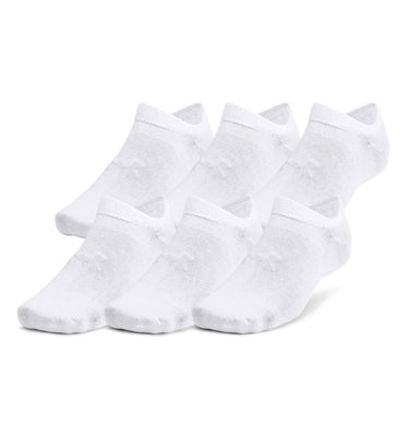 Under armour ua essential no show 6pk unisex sportsokken - wit - grijs