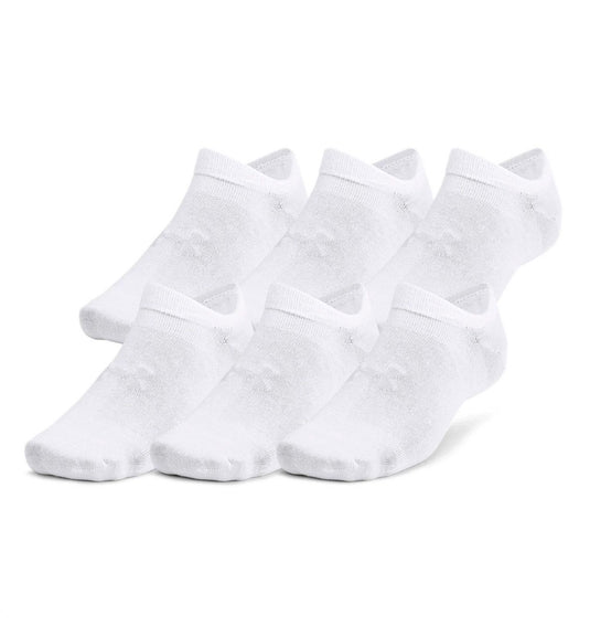 Under armour ua essential no show 6pk unisex sportsokken - wit - grijs