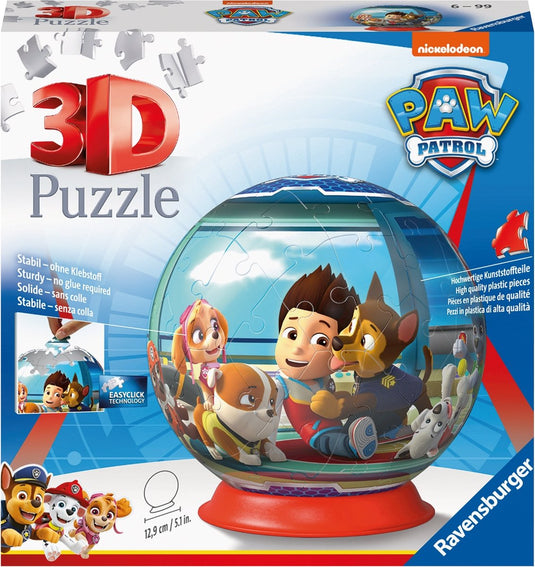 Ravensburger paw patrol puzzleball - 3d puzzel - 72 stukjes