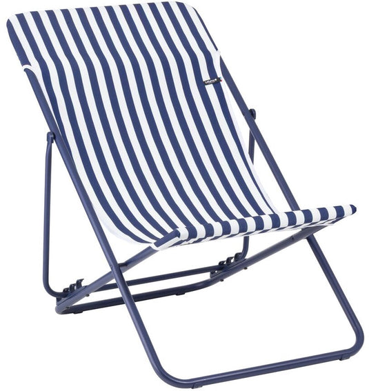 Lafuma maxi transat - strandstoel - inklapbaar - verstelbaar - airlon - indigo (blauw) gestreept