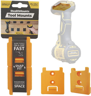 Stealthmounts tm-dw18-ylw-4 machinehouder voor dewalt xr | geel | 4-pack - tm-dw18-ylw-4