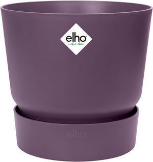 Elho greenville rond 47 - grote bloempot voor buiten met waterreservoir - 100% gerecycled plastic - ø 47 x h 44 cm - vintage pruim