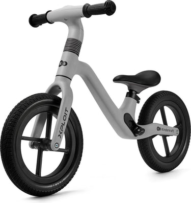 Kinderkraft xploit loopfiets - voor kinderen vanaf 80 cm - verstelbaar stuur en zadel, pu wielen en magnetische voetsteunen - grijs