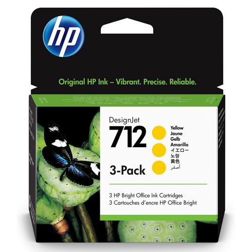 Designjet inktcartridge hp 712 geel 3 stuks