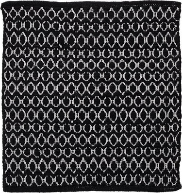 Sealskin - boho badmat 60x60 cm - polyester katoen - zwart