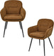 Woood runa eetkamerstoelen - polyester - caramel bruin geel -set van 2