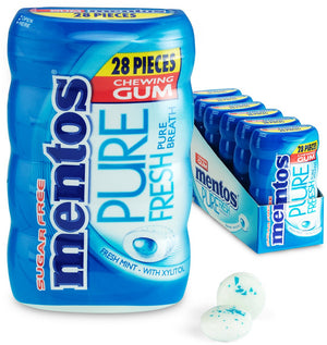 Mentos gum pure fresh freshmint - kauwgom - suikervrij - 6x28stuks