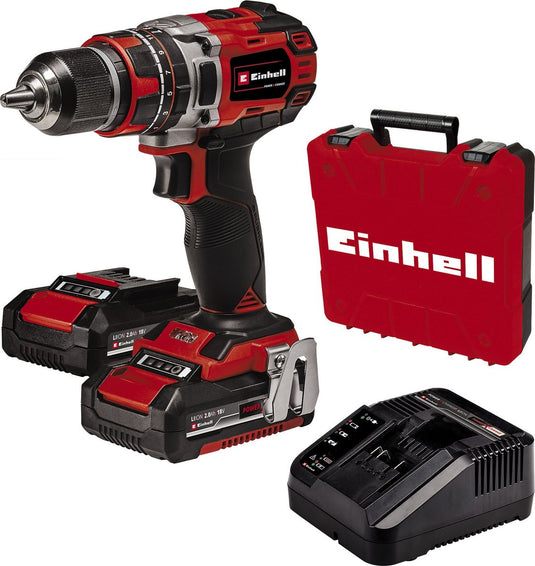 Einhell accu klopboor- schroefmachine tp-cd 18 50 li-i bl kit - power x-change - 18 v li-ion - met impactfunctie - 2 snelheden - 50 nm - koolborstelloze motor - incl. 2x 2,0 ah accu en lader