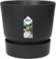 Elho greenville rond 47 - grote bloempot voor buiten met waterreservoir - 100% gerecycled plastic - ø 47 x h 44 cm - living black