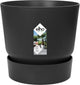 Elho greenville rond 25 - bloempot voor buiten met waterreservoir - 100% gerecycled plastic - ø 24.5 x h 23.3 cm - living black