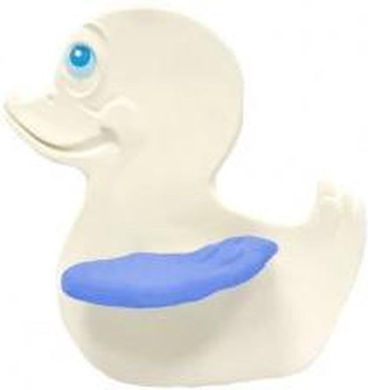 Lanco toys lanco rubberen bijtspeeltje - eend - blauwe vleugels