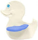 Lanco toys lanco rubberen bijtspeeltje - eend - blauwe vleugels